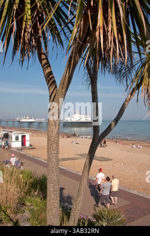 Eastbourne beach Royal Marine Parade, East Sussex, England Stock Photo