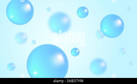 Vector abstract background with water bubbles. Trendy vector background in realistic style. Stock Vector