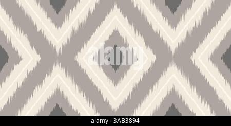 Vector vintage seamless pattern in Ikat style. Vector pattern for home decor in retro style. Retro ikat texture. Stock Vector