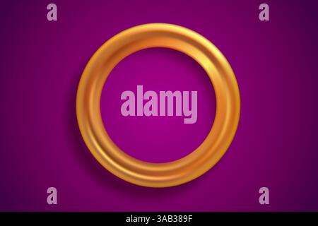 Vector abstract background with golden ring. Vector background for wedding with metallic ring. Stock Vector