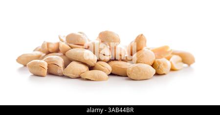 Roasted salted peanuts isolated on a white background. Stock Photo