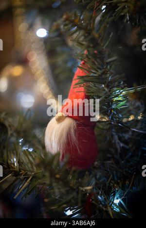 Christmas decorations, hanging on a tree Stock Photo