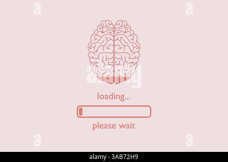 Brain loading... Please wait. Creative concept Stock Vector