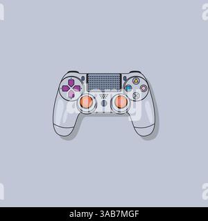 Video game controller isolated on grey background. Vector illustration Stock Vector