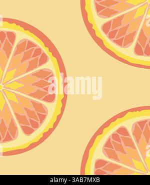 Pattern with fresh grapefruit slices. Creative concept. Vector illustration Stock Vector
