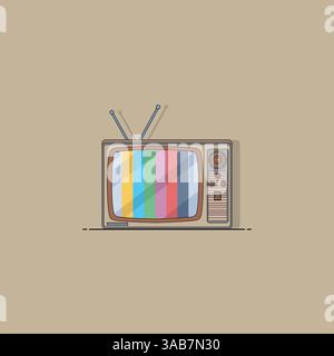 Retro TV with color frame. Vector illustration Stock Vector