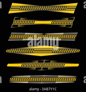 Angled yellow checkered decals Stock Vector