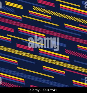 Sport flags lines color background Stock Vector