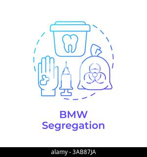Biomedical waste segregation blue gradient concept icon Stock Vector