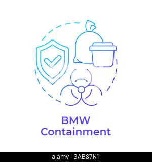 Biomedical waste containment blue gradient concept icon Stock Vector