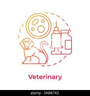 Veterinary red gradient concept icon Stock Vector