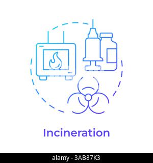 Incineration blue gradient concept icon Stock Vector