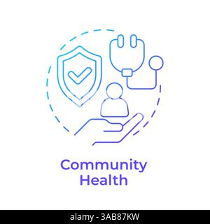 Community health blue gradient concept icon Stock Vector