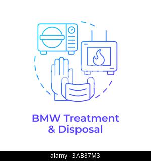 Biomedical waste treatment and disposal blue gradient concept icon Stock Vector