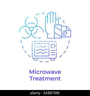 Microwave treatment blue gradient concept icon Stock Vector