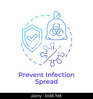 Prevent infection spread blue gradient concept icon Stock Vector