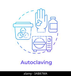 Autoclaving blue gradient concept icon Stock Vector