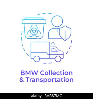 Biomedical waste collection and transportation blue gradient concept icon Stock Vector