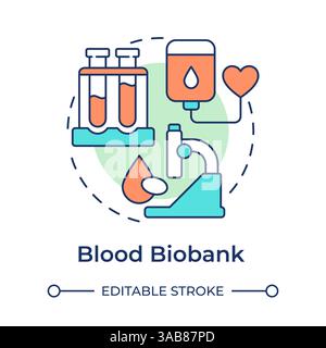 Blood biobank multi color concept icon Stock Vector