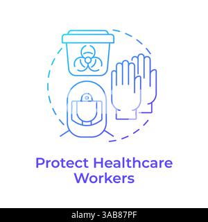 Protect healthcare workers blue gradient concept icon Stock Vector