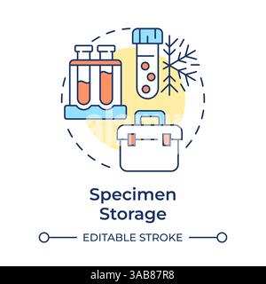 Specimen storage multi color concept icon Stock Vector