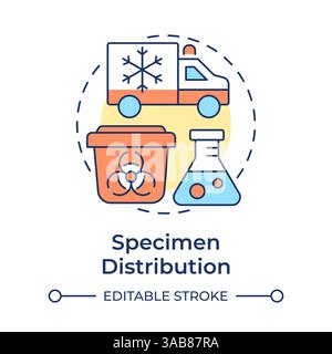 Specimen distribution multi color concept icon Stock Vector