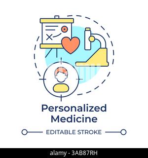 Personalized medicine multi color concept icon Stock Vector