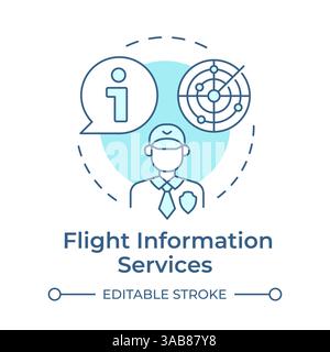 Flight information services soft blue concept icon Stock Vector