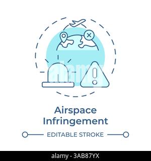 Airspace infringement soft blue concept icon Stock Vector