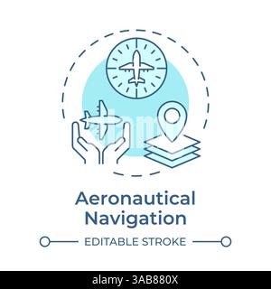 Aeronautical navigation soft blue concept icon Stock Vector