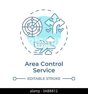 Area control service soft blue concept icon Stock Vector