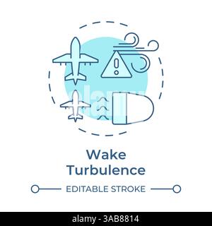 Wake turbulence soft blue concept icon Stock Vector