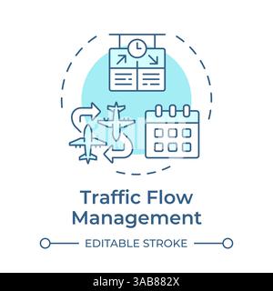 Traffic flow management soft blue concept icon Stock Vector