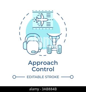Approach control soft blue concept icon Stock Vector