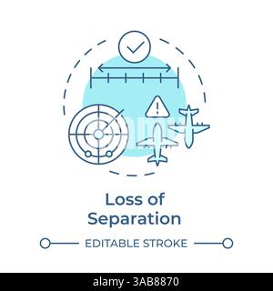 Separation loss soft blue concept icon Stock Vector