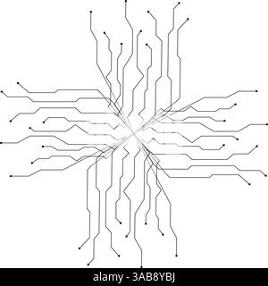 image from wires. The image is abstract and has a futuristic feeling. The wires are located in such a way as to create a sense of movement and energy Stock Vector