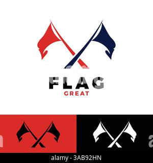 flag icon logo design template Stock Vector