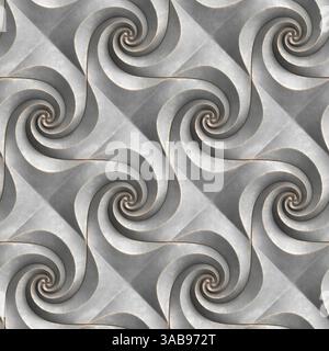 A seamless 3D illustration featuring intricate geometric swirls, perfect for modern wallpaper designs and stylish backgrounds. Stock Photo