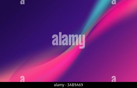 A vibrant abstract gradient featuring flowing waves in purple, pink, and blue hues. The smooth blend of colors creates a modern, dynamic visual effect Stock Photo