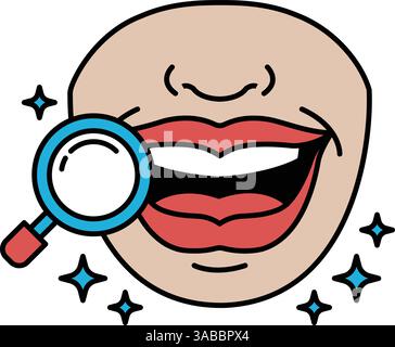 human teeth with magnifying glass Stock Vector Image & Art - Alamy