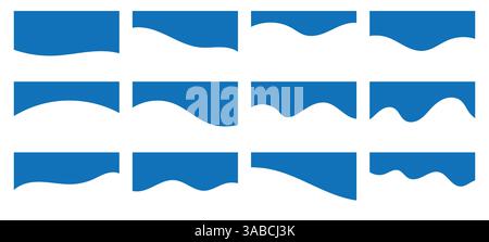 Collection of dividers shape templates. Modern separator header for website and app. Curve lines, wave collection of abstract design element for top a Stock Vector