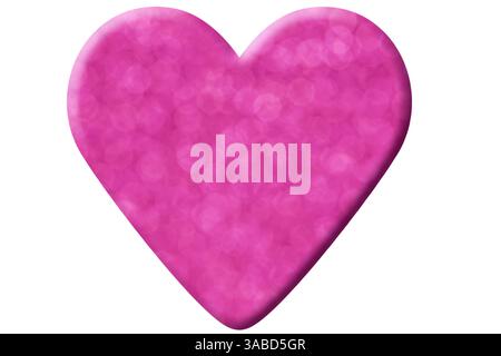 dark pink valentine with bokeh texture isolated on white background Stock Photo