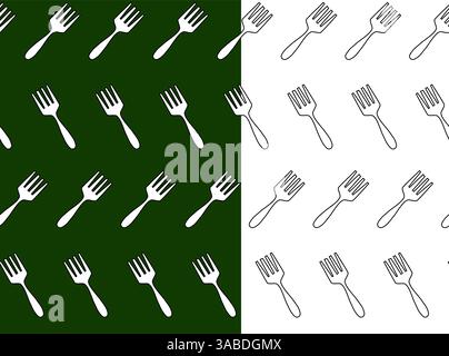 Seamless vector abstract pattern of forks on transparent background. The design is perfect for decorations, backgrounds, textures, packages, wrapping Stock Vector