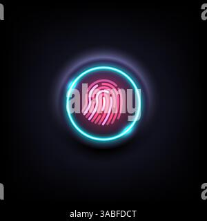 Fingerprint Scanning cyber security technology concept, futuristic hi-tech style. Vector and Illustration Stock Vector