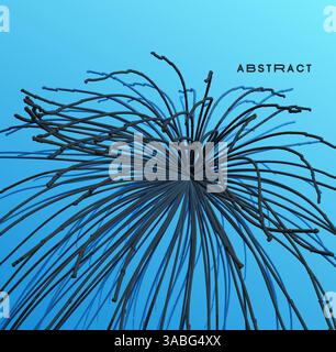 Array with dynamic emitted particles.  Abstract background. 3d vector illustration. Stock Vector