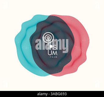 Abstract striped element with optical illusion. Vector illustration with dynamic effect. Stock Vector