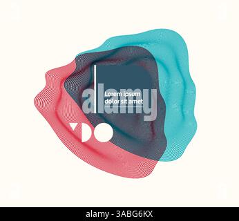 Abstract striped element with optical illusion. Vector illustration with dynamic effect. Stock Vector