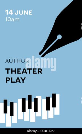 Theater Play Piano Flyer Stock Vector
