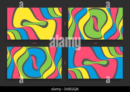 Pattern with optical illusion. Abstract striped background with ripple effect. Vector illustration. Stock Vector