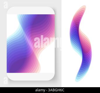 Abstract wavy background with dynamic effect. Vector illustration made of various overlapping elements. Modern screen design. Applicable for brochure, Stock Vector